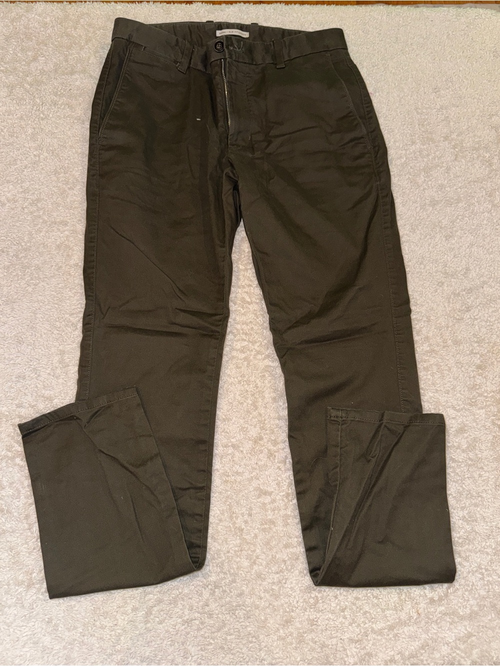 Men's Olive Green Stretch Chinos
